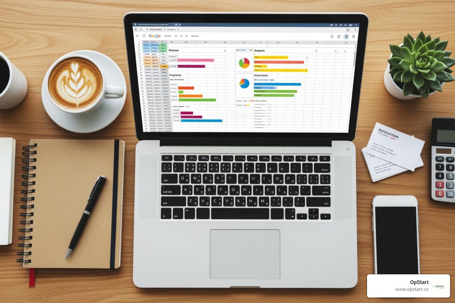 Small business owner reviewing a business budget template spreadsheet